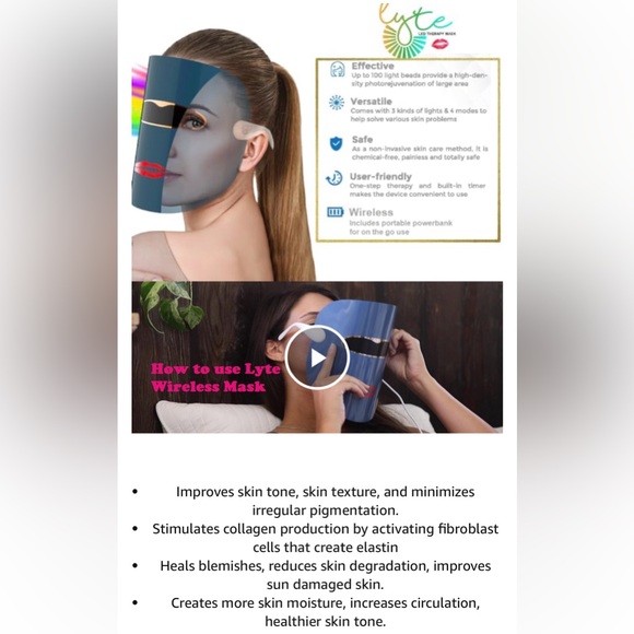 Lyte LED Therapy Mask - NIB - Picture 11 of 12